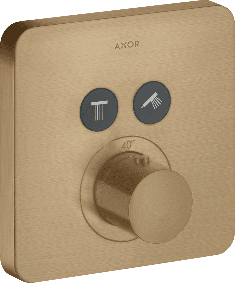 εικόνα του HANSGROHE AXOR ShowerSolutions Thermostat for concealed installation softsquare for 2 functions #36707140 - Brushed Bronze