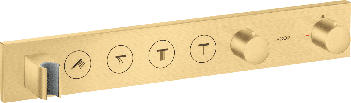 HANSGROHE AXOR ShowerSolutions Thermostatmodul Select 600/90 Unterputz für 4 Verbraucher #18357250 - Brushed Gold Optic