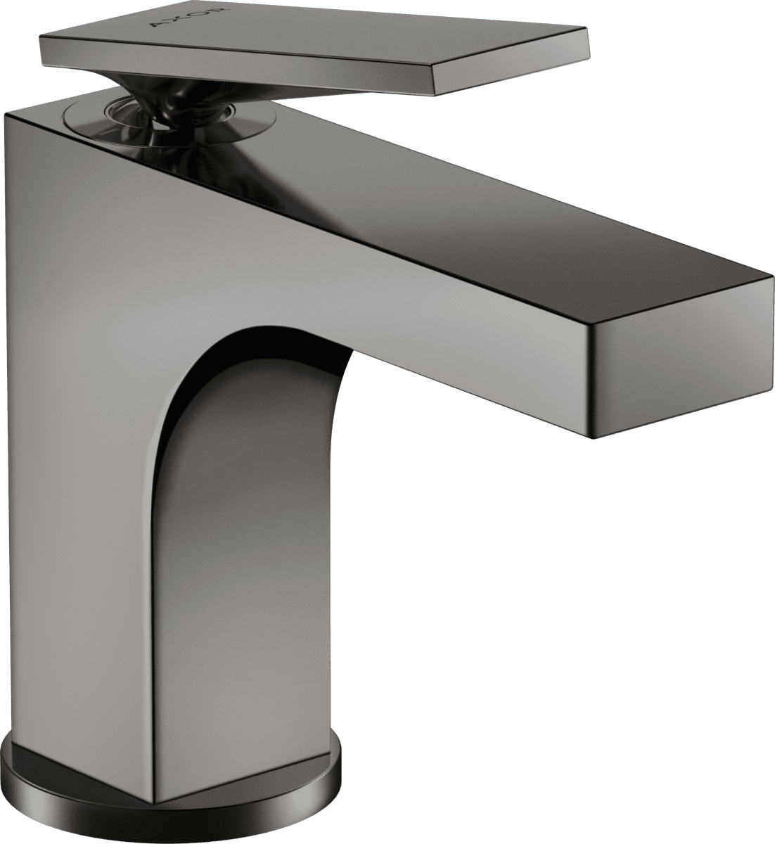 HANSGROHE AXOR Citterio Einhebel-Waschtischmischer 90 mit Hebelgriff für Handwaschbecken mit Zugstangen-Ablaufgarnitur #39022330 - Polished Black Chrome