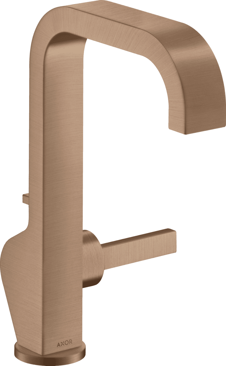 HANSGROHE AXOR Citterio Einhebel-Waschtischmischer 190 mit Pingriff und Zugstangen-Ablaufgarnitur #39034310 - Brushed Red Gold