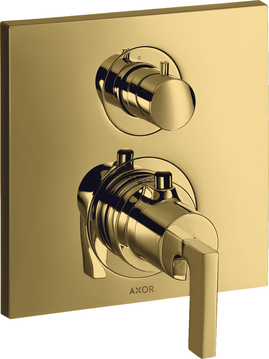 HANSGROHE AXOR Citterio Thermostat Unterputz mit Absperrventil und Hebelgriff #39700990 - Polished Gold Optic