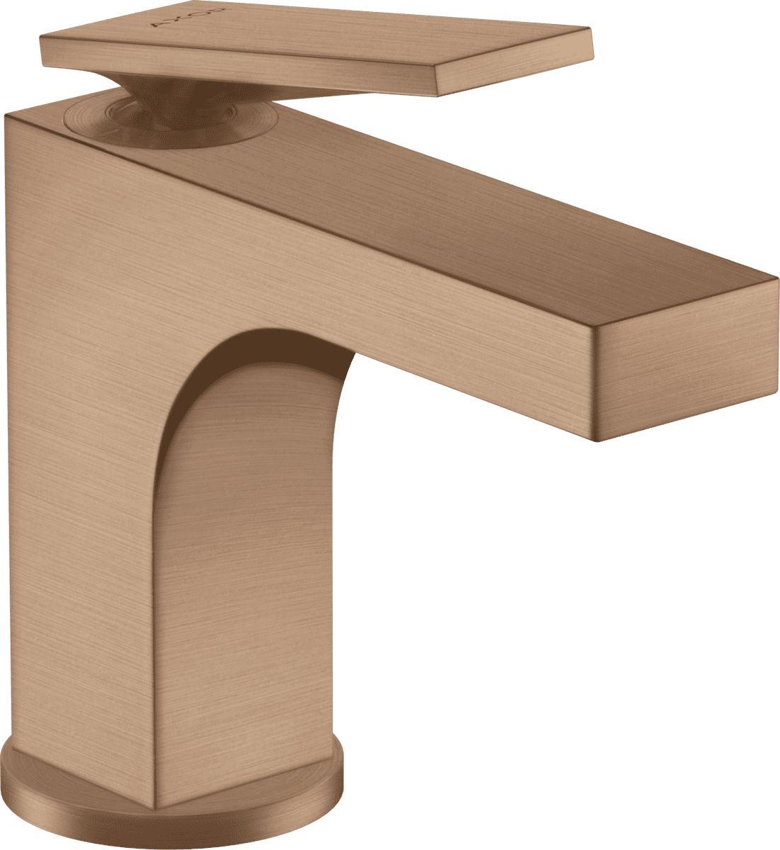 HANSGROHE AXOR Citterio Einhebel-Waschtischmischer 90 mit Hebelgriff für Handwaschbecken mit Zugstangen-Ablaufgarnitur #39022310 - Brushed Red Gold