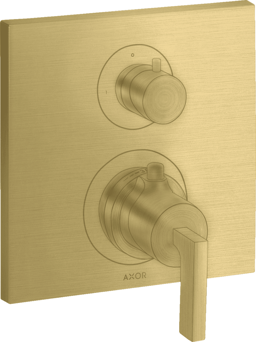 HANSGROHE AXOR Citterio Thermostat Unterputz mit Absperrventil und Hebelgriff #39700950 - Brushed Brass