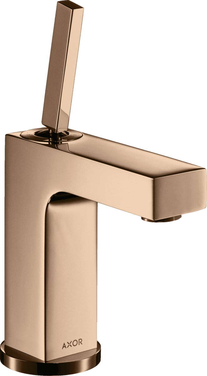 HANSGROHE AXOR Citterio Einhebel-Waschtischmischer 110 mit Pingriff und Zugstangen-Ablaufgarnitur #39010300 - Polished Red Gold