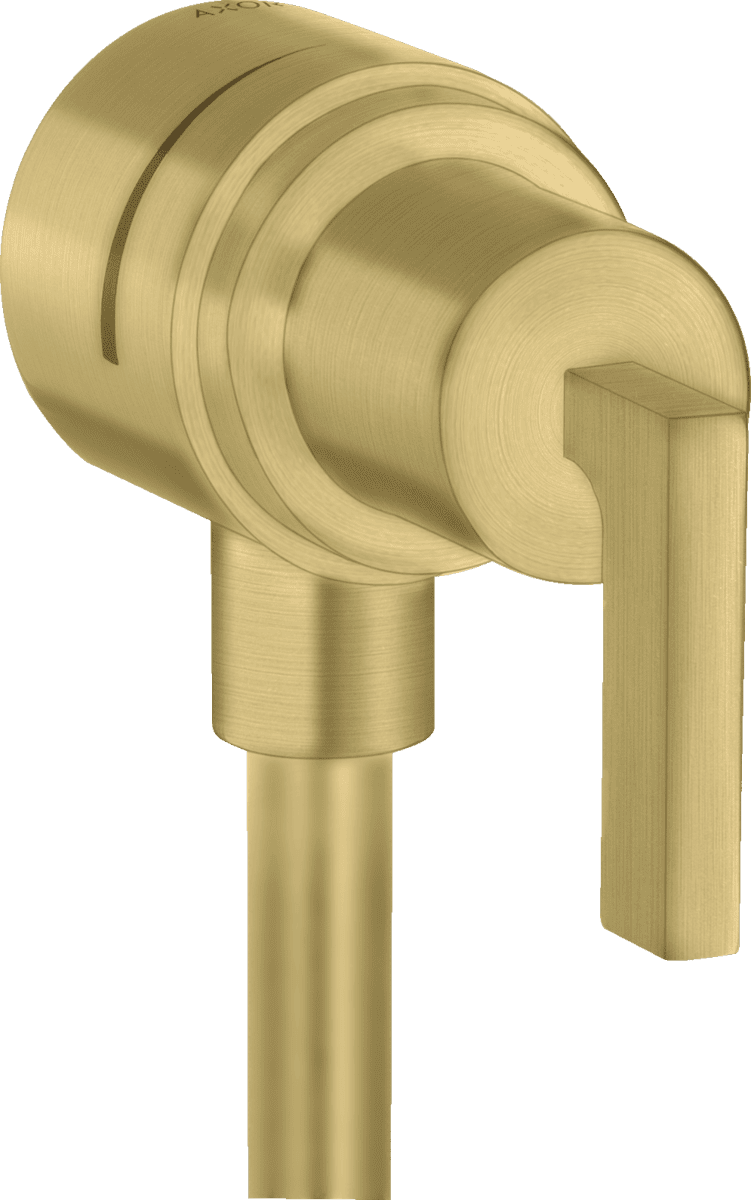 HANSGROHE AXOR Citterio Wandanschluss Stop mit Rückflussverhinderer, Absperrventil und Hebelgriff #39882950 - Brushed Brass