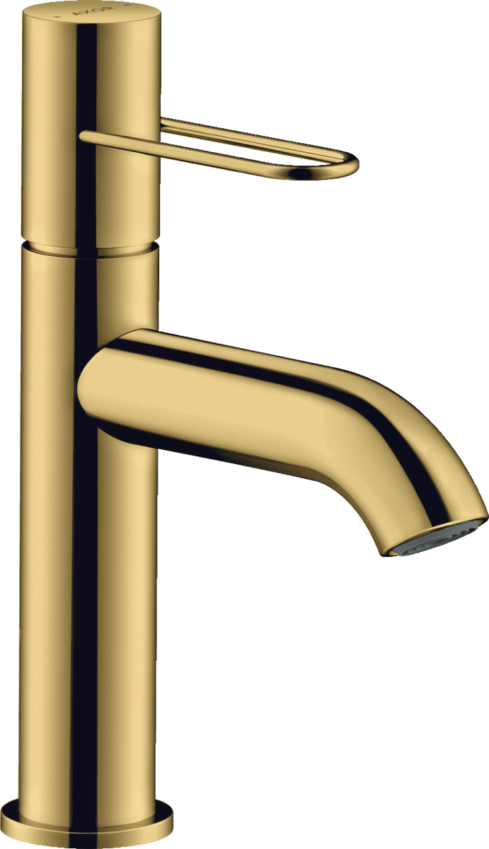 Picture of HANSGROHE AXOR Uno Single lever basin mixer 100 with loop handle and waste set #38026990 - Polished Gold Optic