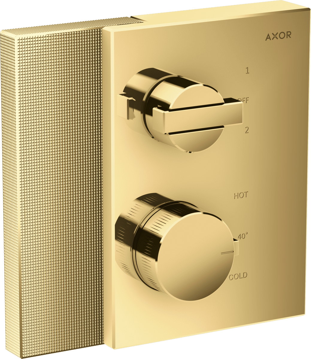 HANSGROHE AXOR Edge Thermostat Unterputz mit Ab- und Umstellventil - Diamantschliff #46761990 - Polished Gold Optic