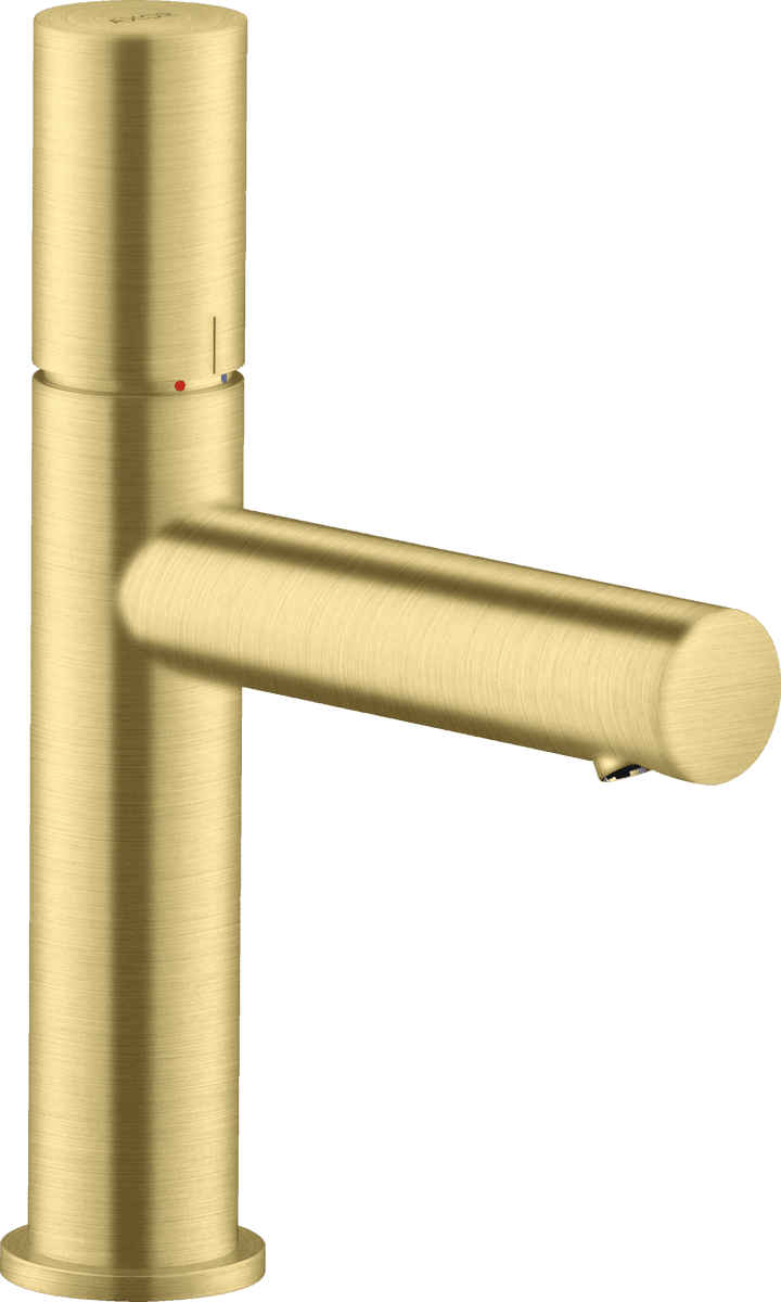 HANSGROHE AXOR Uno Einhebel-Waschtischmischer 110 mit Zerogriff und Ablaufgarnitur #45002950 - Brushed Brass