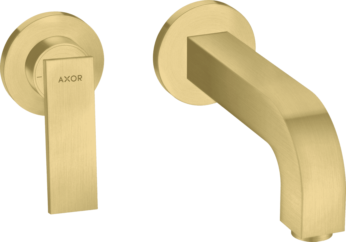 Зображення з  HANSGROHE AXOR Citterio Single lever basin mixer for concealed installation wall-mounted with lever handle, spout 220 mm and escutcheons #39121950 - Brushed Brass