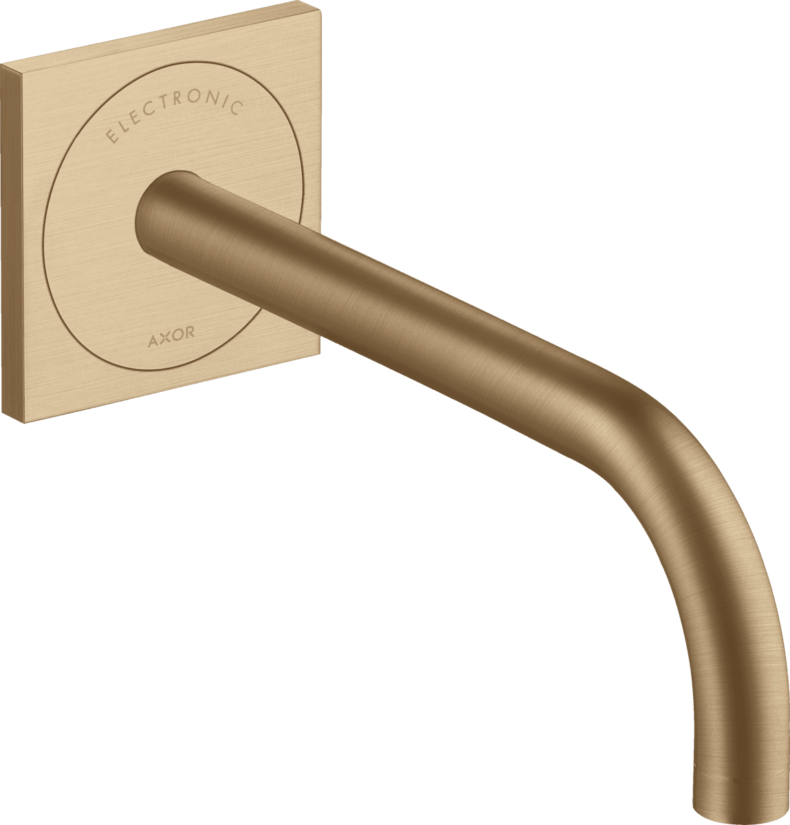 HANSGROHE AXOR Uno Elektronik-Waschtischmischer Unterputz für Wandmontage mit Auslauf 225 mm #38120140 - Brushed Bronze