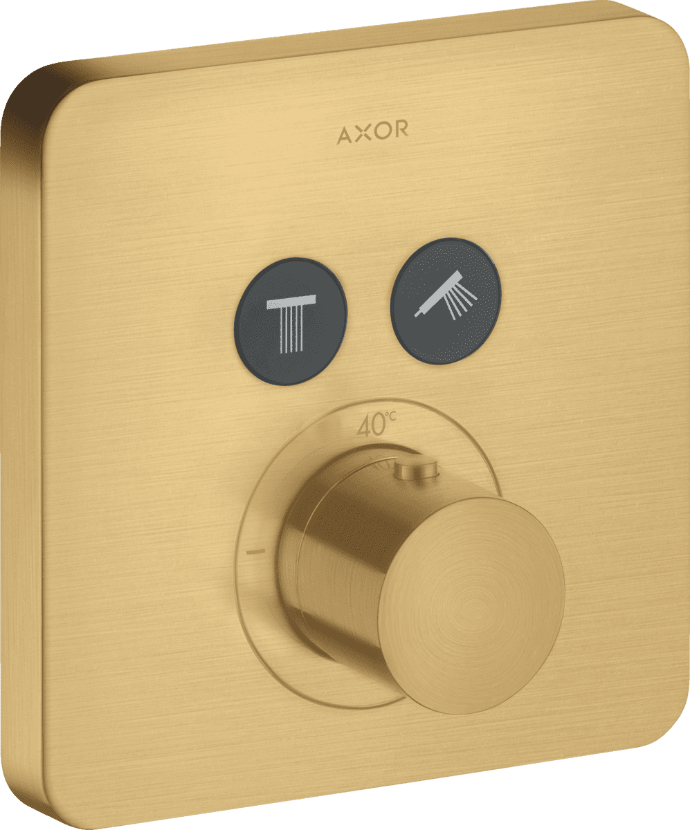 Picture of HANSGROHE AXOR ShowerSolutions Thermostat for concealed installation softsquare for 2 functions #36707250 - Brushed Gold Optic