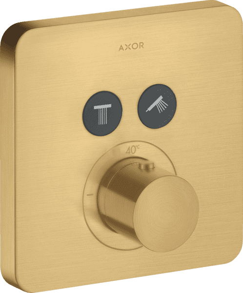 Bild von HANSGROHE AXOR ShowerSolutions Thermostat Unterputz softsquare für 2 Verbraucher #36707250 - Brushed Gold Optic
