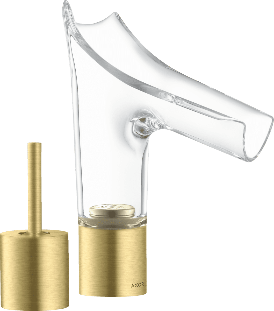 HANSGROHE AXOR Starck V 2-Loch Waschtischmischer 110 mit Ablaufgarnitur #12115950 - Brushed Brass