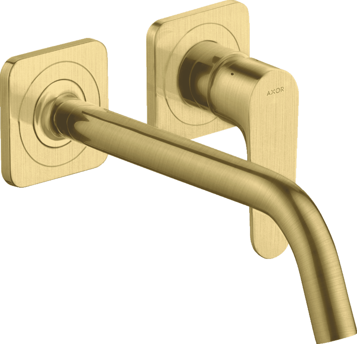 HANSGROHE AXOR Citterio M Einhebel-Waschtischmischer Unterputz für Wandmontage mit Auslauf 227 mm und Rosetten #34116950 - Brushed Brass