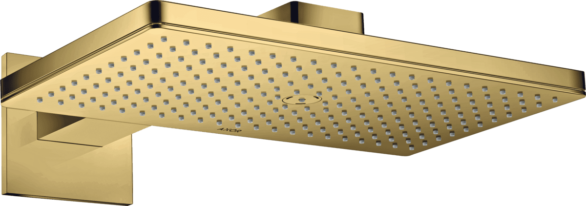 HANSGROHE AXOR ShowerSolutions Kopfbrause 460/300 1jet mit Brausearm und eckiger Rosette #35278990 - Polished Gold Optic