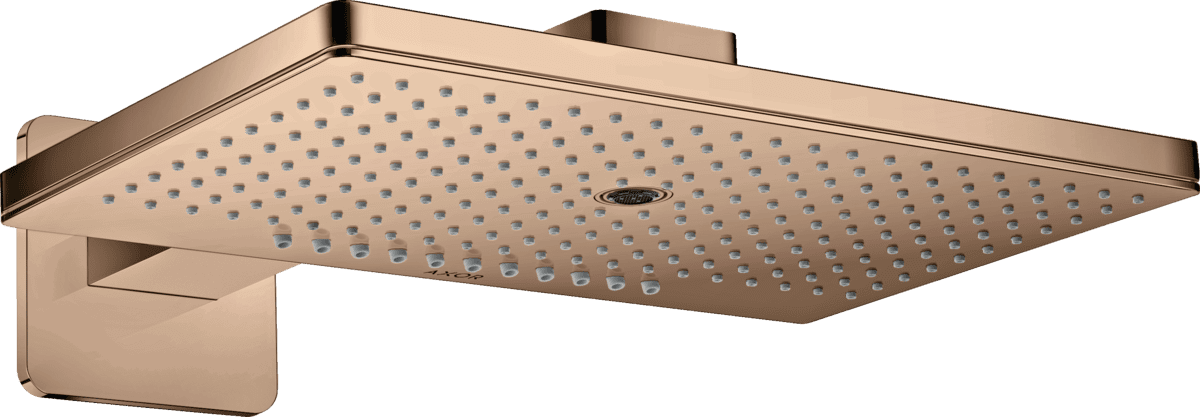 HANSGROHE AXOR ShowerSolutions Kopfbrause 460/300 3jet mit Brausearm und softsquare Rosette #35276300 - Polished Red Gold