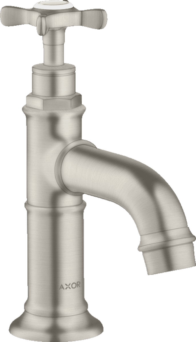 HANSGROHE AXOR Montreux Standventil 50 mit Kreuzgriff ohne Ablaufgarnitur #16530800 - Edelstahl Optic