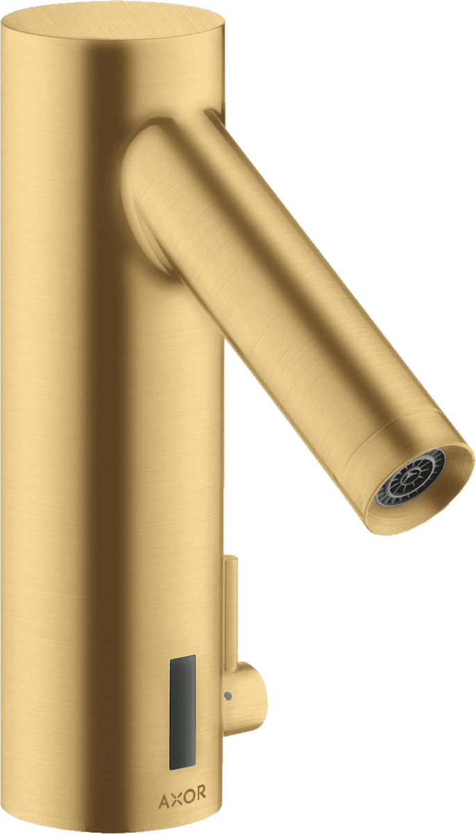 HANSGROHE AXOR Starck Elektronik-Waschtischmischer mit Temperaturregulierung Batteriebetrieb #10101250 - Brushed Gold Optic
