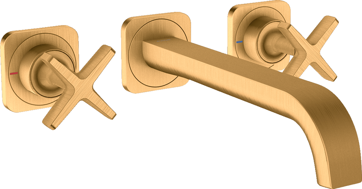 εικόνα του HANSGROHE AXOR Citterio E 3-hole basin mixer for concealed installation wall-mounted with spout 220 mm and escutcheons #36107250 - Brushed Gold Optic