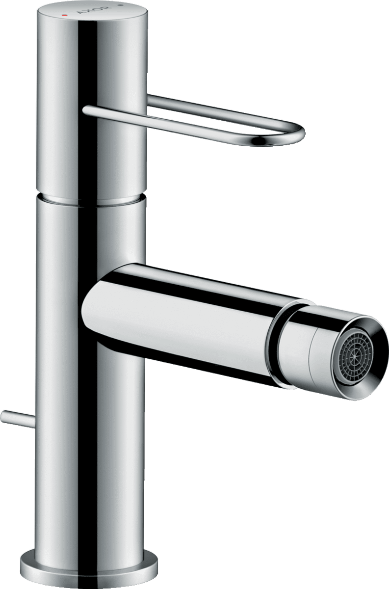 HANSGROHE AXOR Uno Einhebel-Bidetmischer mit Bügelgriff und Zugstangen-Ablaufgarnitur #38211140 - Brushed Bronze