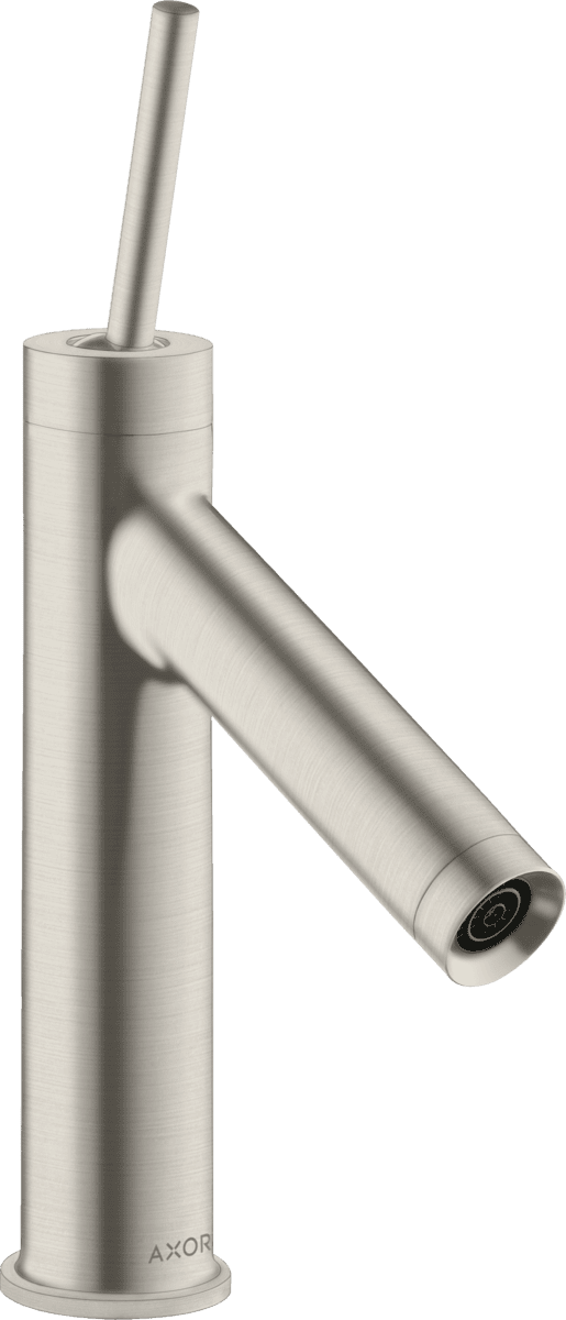 HANSGROHE AXOR Starck Einhebel-Waschtischmischer 90 mit Pingriff und Ablaufgarnitur #10117800 - Edelstahl Optic