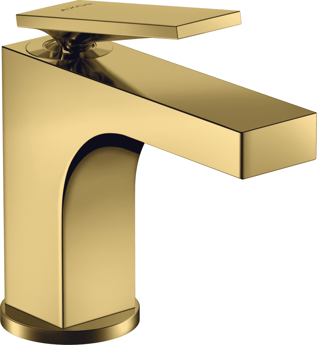 HANSGROHE AXOR Citterio Einhebel-Waschtischmischer 90 mit Hebelgriff für Handwaschbecken mit Zugstangen-Ablaufgarnitur #39022990 - Polished Gold Optic