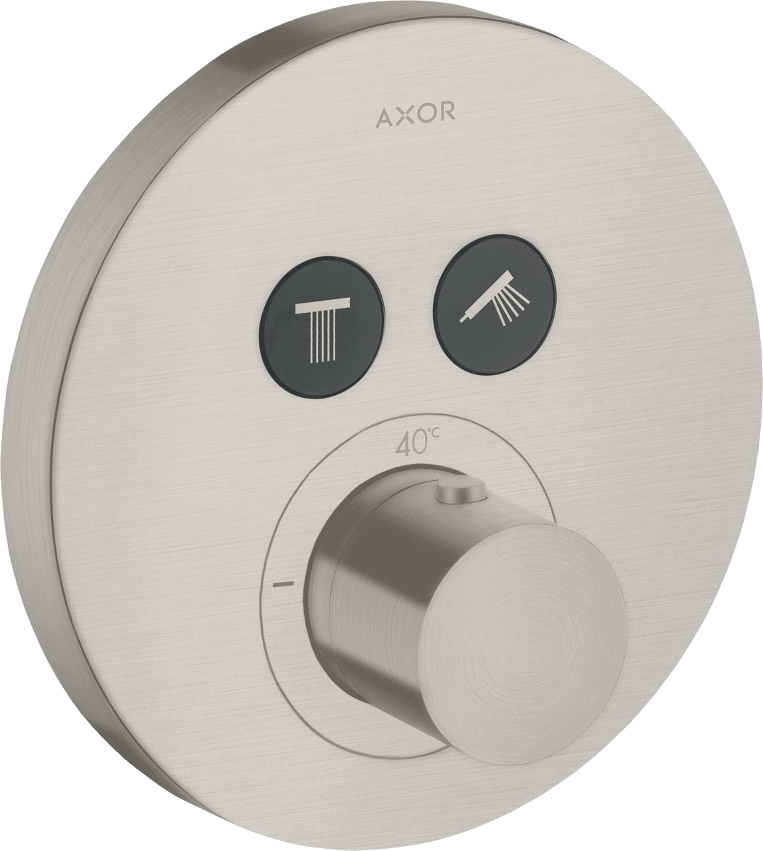 εικόνα του HANSGROHE AXOR ShowerSolutions Thermostat for concealed installation round for 2 functions #36723800 - Stainless Steel Optic