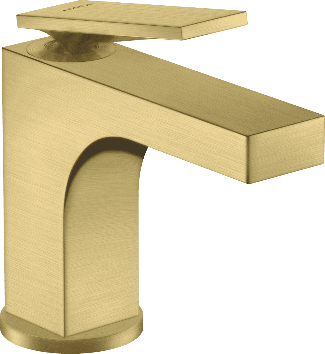 HANSGROHE AXOR Citterio Einhebel-Waschtischmischer 90 mit Hebelgriff für Handwaschbecken mit Zugstangen-Ablaufgarnitur #39022950 - Brushed Brass