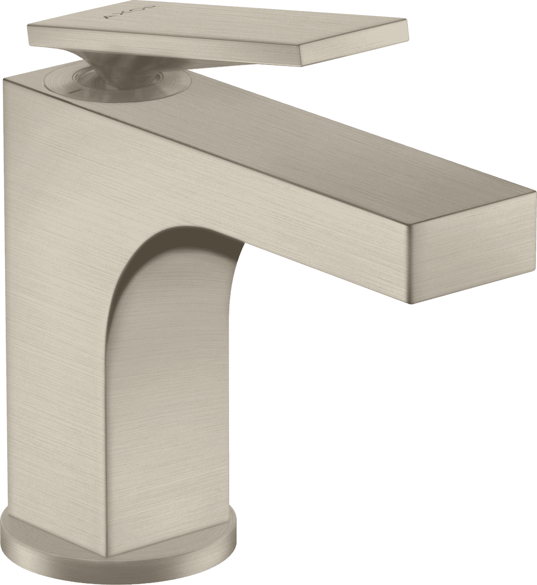 HANSGROHE AXOR Citterio Einhebel-Waschtischmischer 90 mit Hebelgriff für Handwaschbecken mit Zugstangen-Ablaufgarnitur #39022820 - Brushed Nickel
