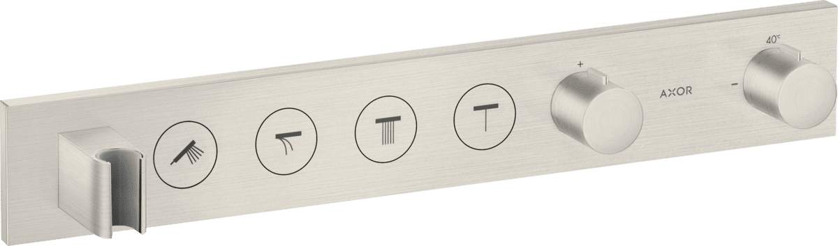 HANSGROHE AXOR ShowerSolutions Thermostatmodul Select 600/90 Unterputz für 4 Verbraucher #18357800 - Edelstahl Optic