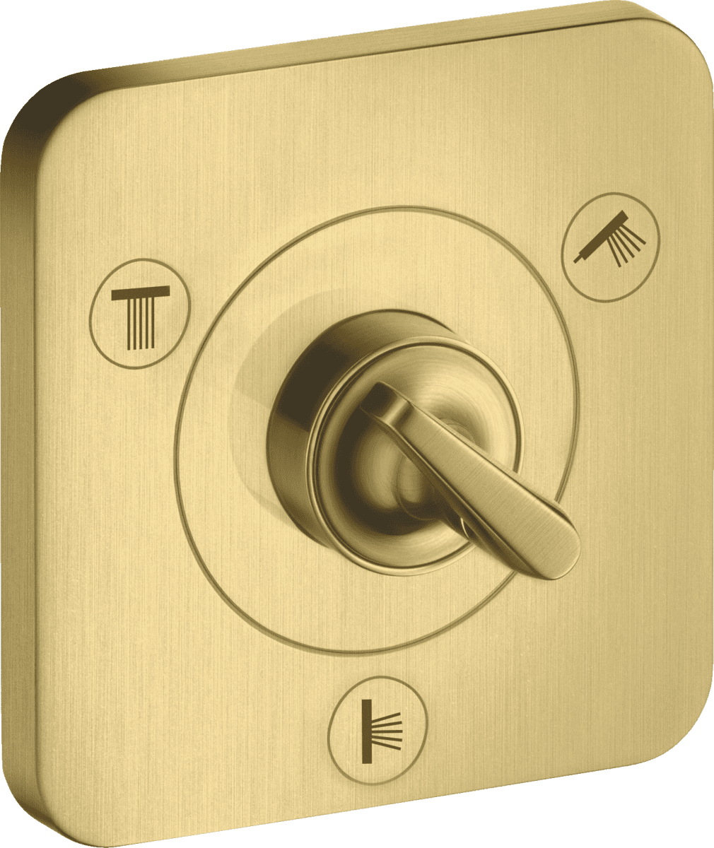 HANSGROHE AXOR Citterio E Ab- und Umstellventil Trio/ Quattro 120/120 Unterputz #36772950 - Brushed Brass