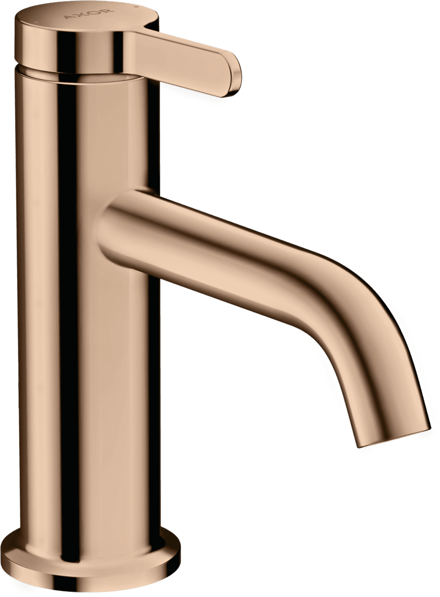 HANSGROHE AXOR One Einhebel-Waschtischmischer 70 mit Hebelgriff und Ablaufgarnitur #48001300 - Polished Red Gold