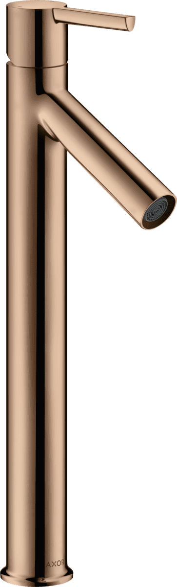 HANSGROHE AXOR Starck Einhebel-Waschtischmischer 250 mit Hebelgriff für Aufsatzwaschtische mit Ablaufgarnitur #10103300 - Polished Red Gold