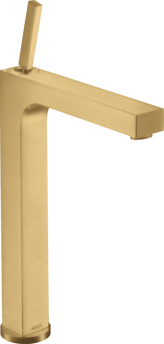 HANSGROHE AXOR Citterio Einhebel-Waschtischmischer 280 mit Pingriff für Aufsatzwaschtische mit Zugstangen-Ablaufgarnitur #39020250 - Brushed Gold Optic