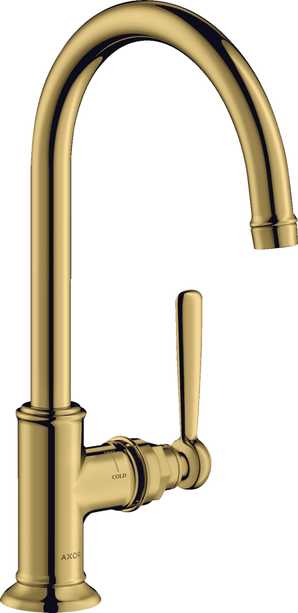 HANSGROHE AXOR Montreux Einhebel-Waschtischmischer 210 mit Hebelgriff ohne Ablaufgarnitur #16518990 - Polished Gold Optic