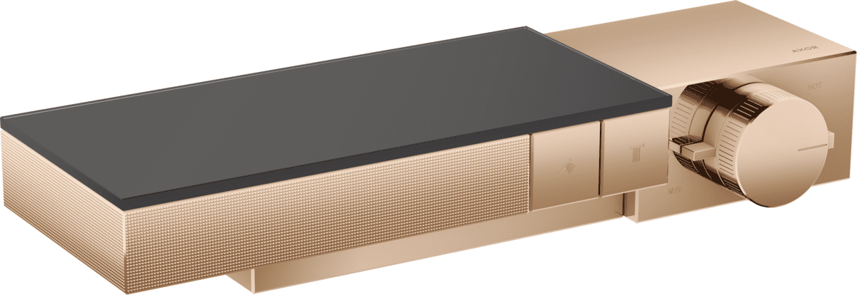 HANSGROHE AXOR Edge Thermostat Auf-/ Unterputzmontage für 2 Verbraucher - Diamantschliff #46241300 - Polished Red Gold