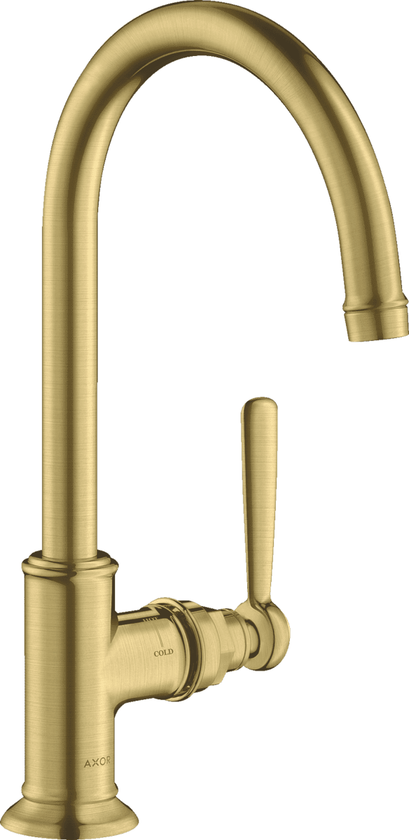 HANSGROHE AXOR Montreux Einhebel-Waschtischmischer 210 mit Hebelgriff mit Ablaufgarnitur #16518950 - Brushed Brass