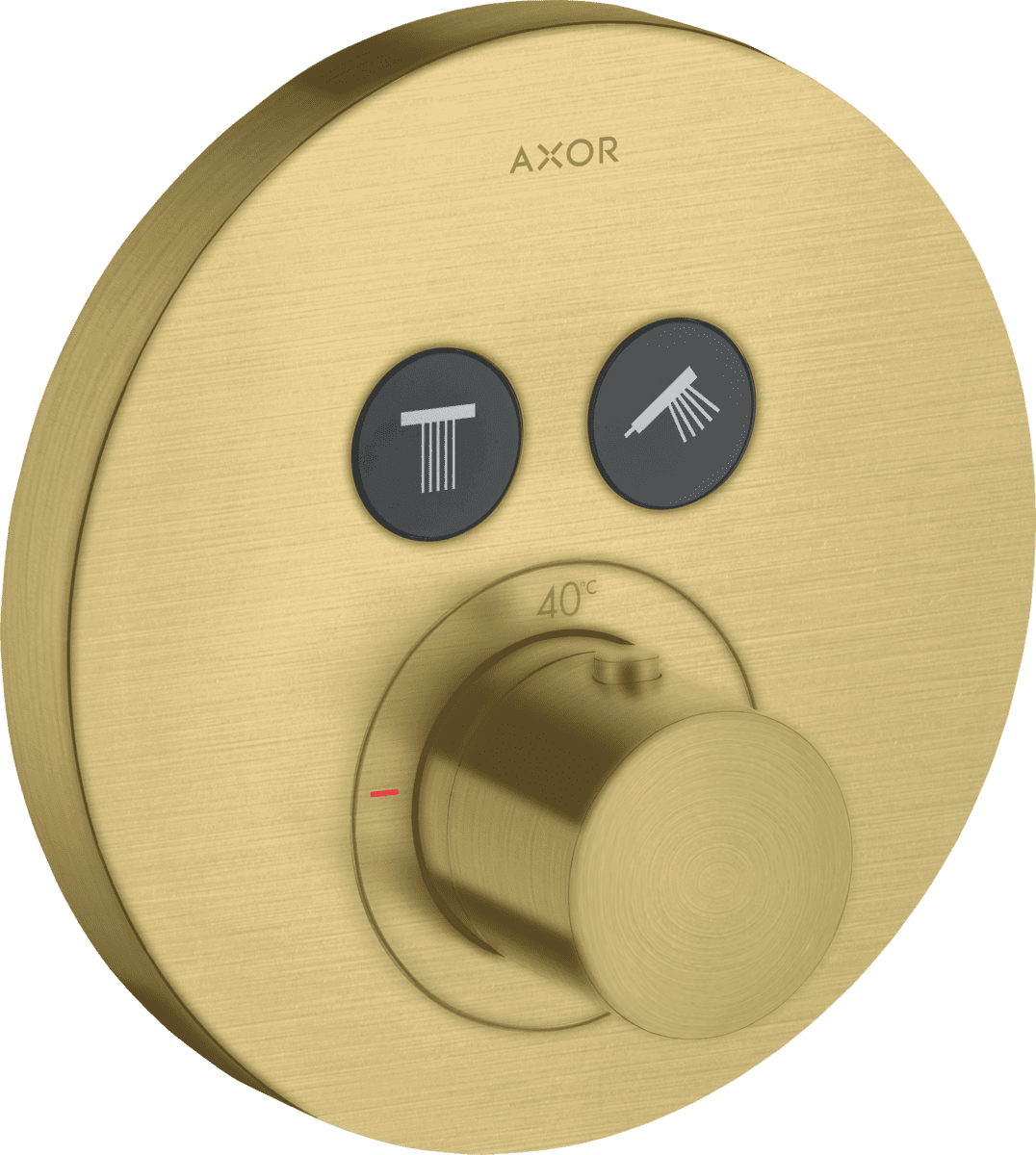 Зображення з  HANSGROHE AXOR ShowerSolutions Thermostat for concealed installation round for 2 functions #36723950 - Brushed Brass