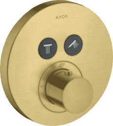 Bild von HANSGROHE AXOR ShowerSolutions Thermostat Unterputz rund für 2 Verbraucher #36723950 - Brushed Brass