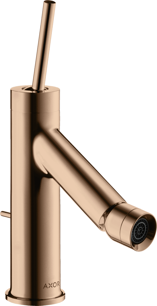 HANSGROHE AXOR Starck Einhebel-Bidetmischer mit Pingriff und Zugstangen-Ablaufgarnitur #10211300 - Polished Red Gold