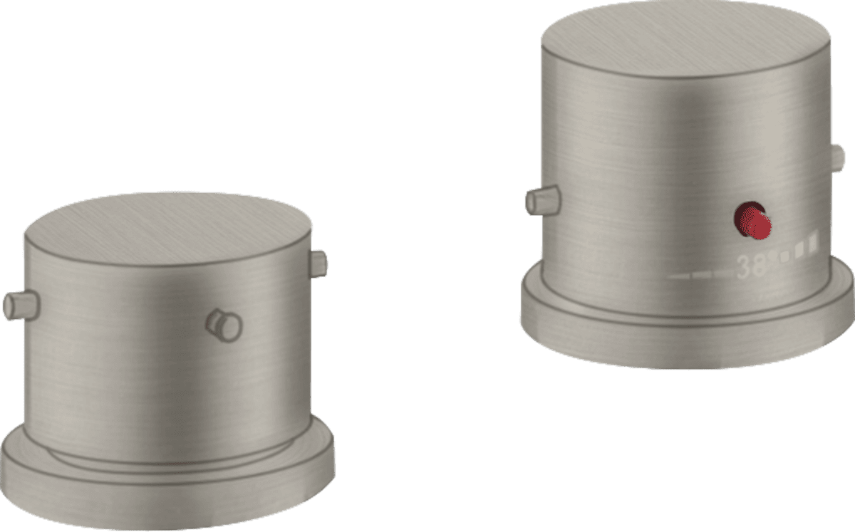 HANSGROHE AXOR Starck 2-Loch Wannenrandarmatur mit Thermostat und Zerogriffen #10480800 - Edelstahl Optic