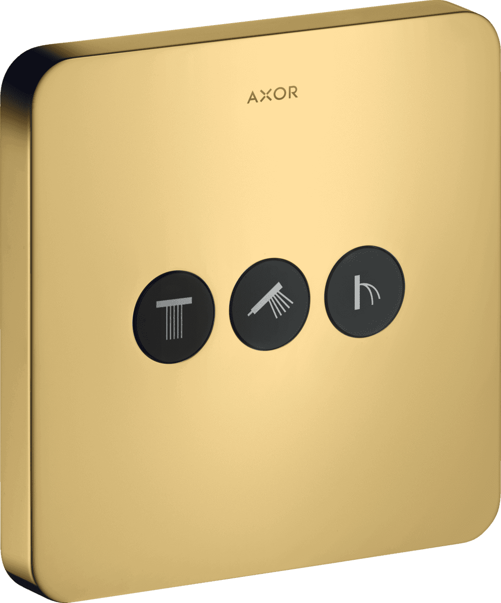 Bild von HANSGROHE AXOR ShowerSelect Ventil Unterputz softsquare für 3 Verbraucher #36773990 - Polished Gold Optic