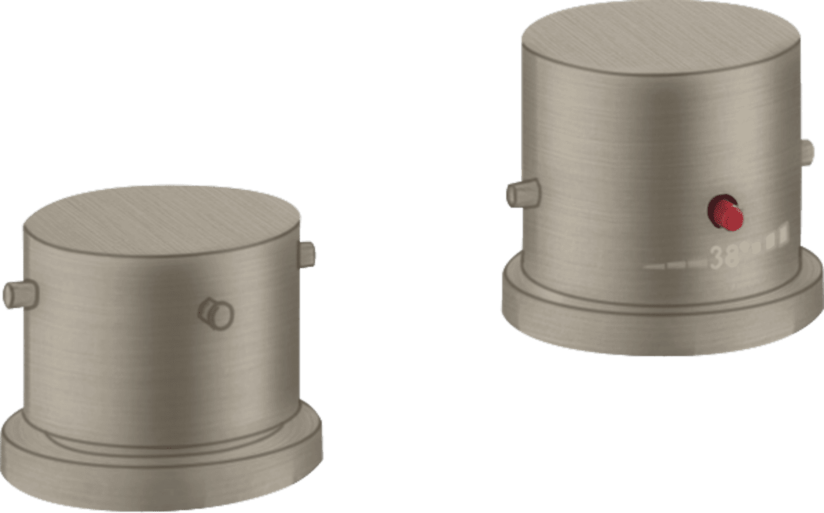 HANSGROHE AXOR Starck 2-Loch Wannenrandarmatur mit Thermostat und Zerogriffen #10480820 - Brushed Nickel