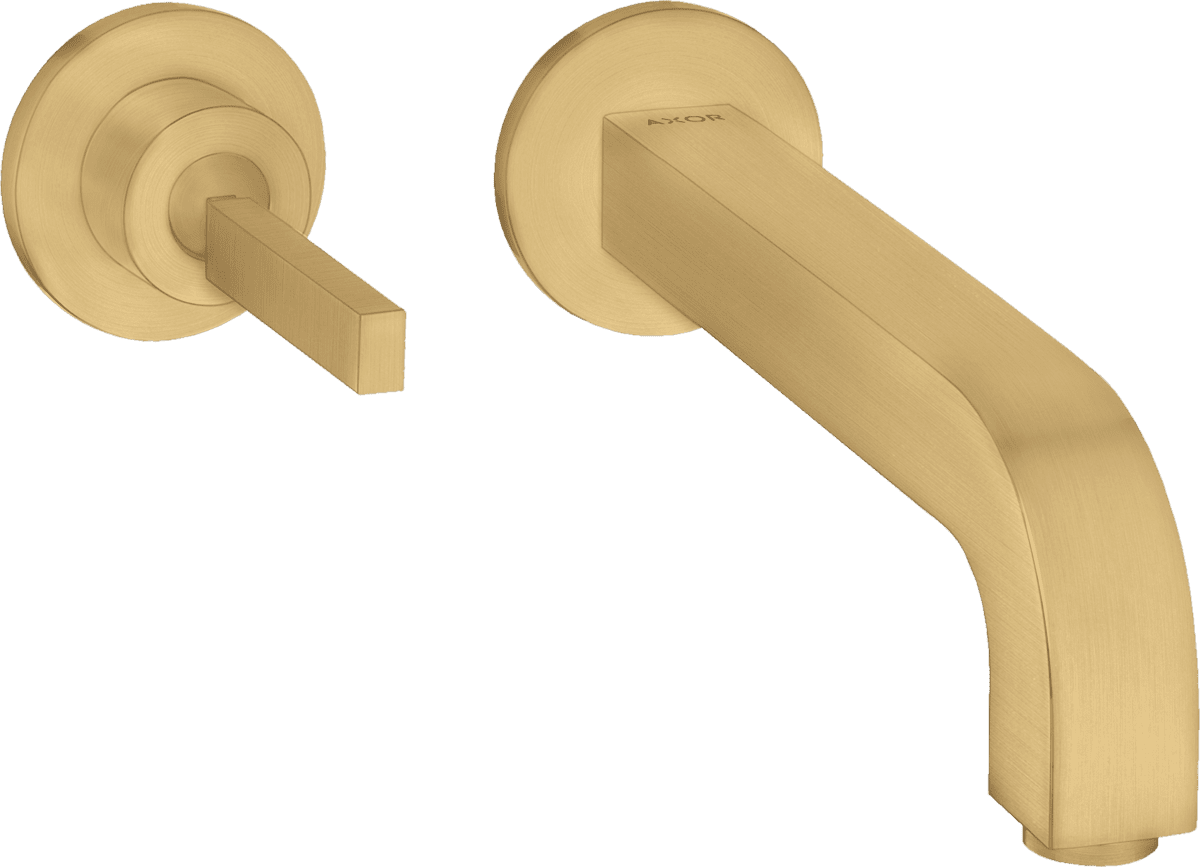 HANSGROHE AXOR Citterio Einhebel-Waschtischmischer Unterputz für Wandmontage mit Pingriff, Auslauf 220 mm und Rosetten #39116250 - Brushed Gold Optic