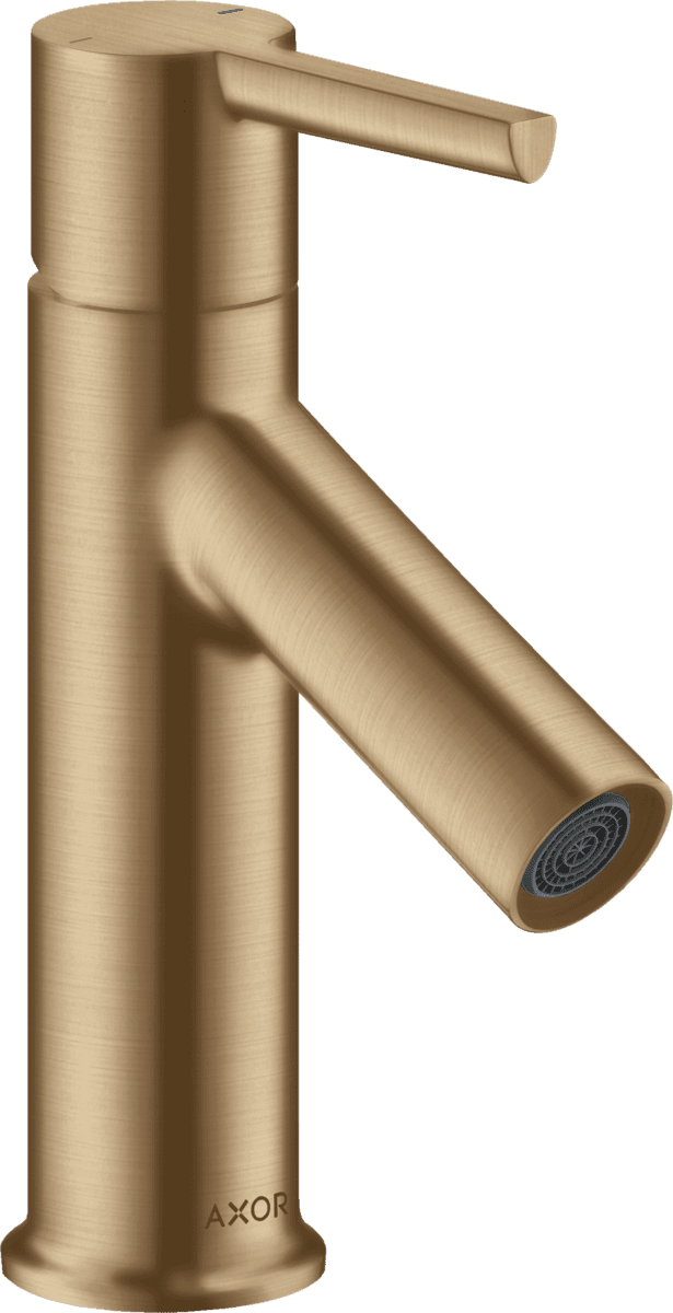 HANSGROHE AXOR Starck Einhebel-Waschtischmischer 80 mit Hebelgriff für Handwaschbecken mit Zugstangen-Ablaufgarnitur #10102140 - Brushed Bronze