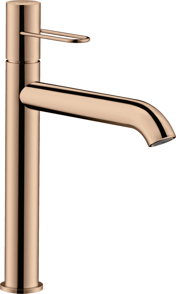 HANSGROHE AXOR Uno Einhebel-Waschtischmischer 190 mit Bügelgriff für Aufsatzwaschtische und Ablaufgarnitur #38032300 - Polished Red Gold
