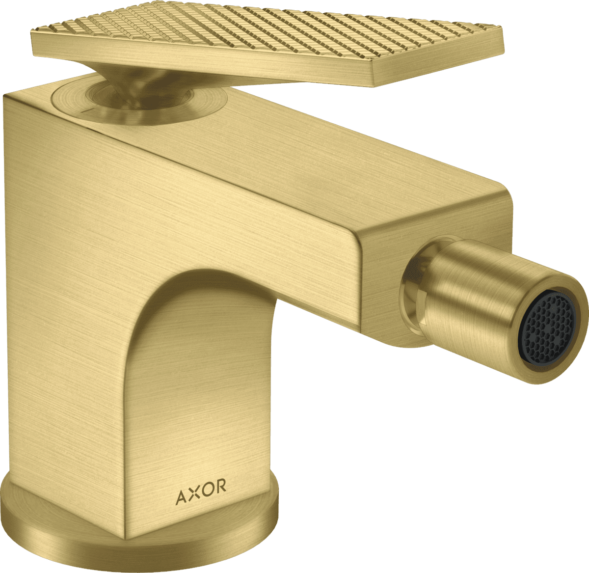 HANSGROHE AXOR Citterio Einhebel-Bidetmischer mit Hebelgriff und Zugstangen-Ablaufgarnitur - Rautenschliff #39201950 - Brushed Brass