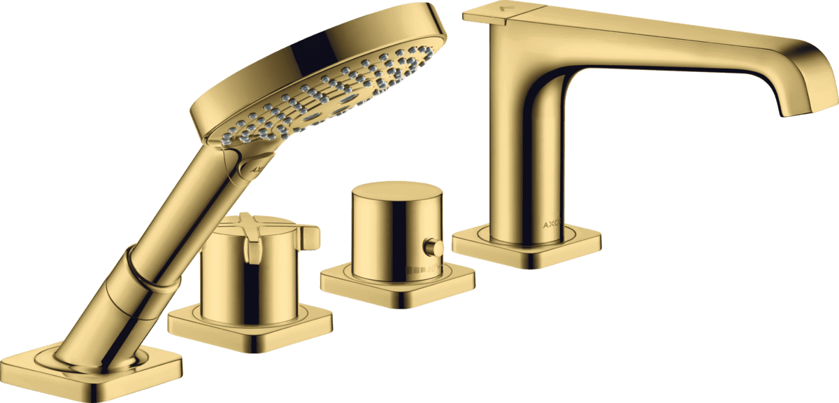 HANSGROHE AXOR Citterio E 4-Loch Fliesenrandarmatur mit Thermostat #36410990 - Polished Gold Optic