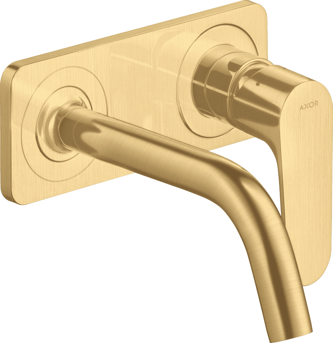 HANSGROHE AXOR Citterio M Einhebel-Waschtischmischer Unterputz für Wandmontage mit Auslauf 167 mm und Platte #34112250 - Brushed Gold Optic