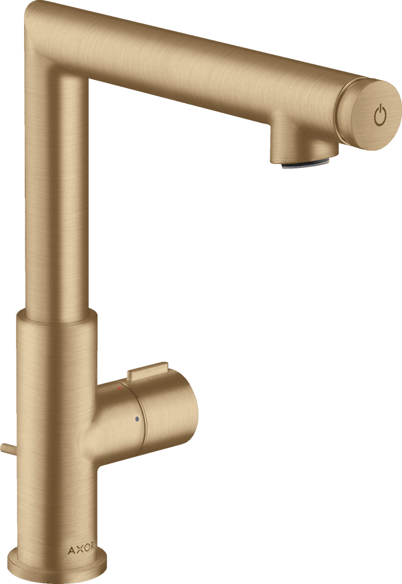 HANSGROHE AXOR Uno Waschtischmischer Select 220 mit Zugstangen-Ablaufgarnitur #45016140 - Brushed Bronze